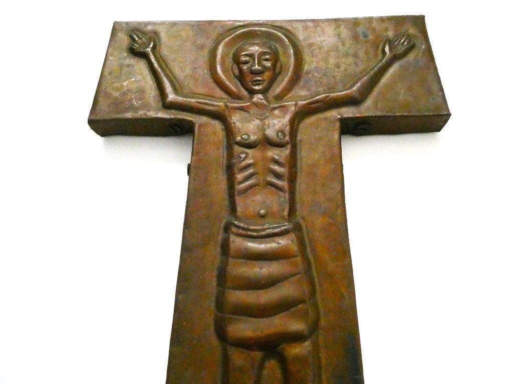 Handvervaardigd Afrikaans kruisbeeld uit Kansania Congo, Ophalen of Verzenden