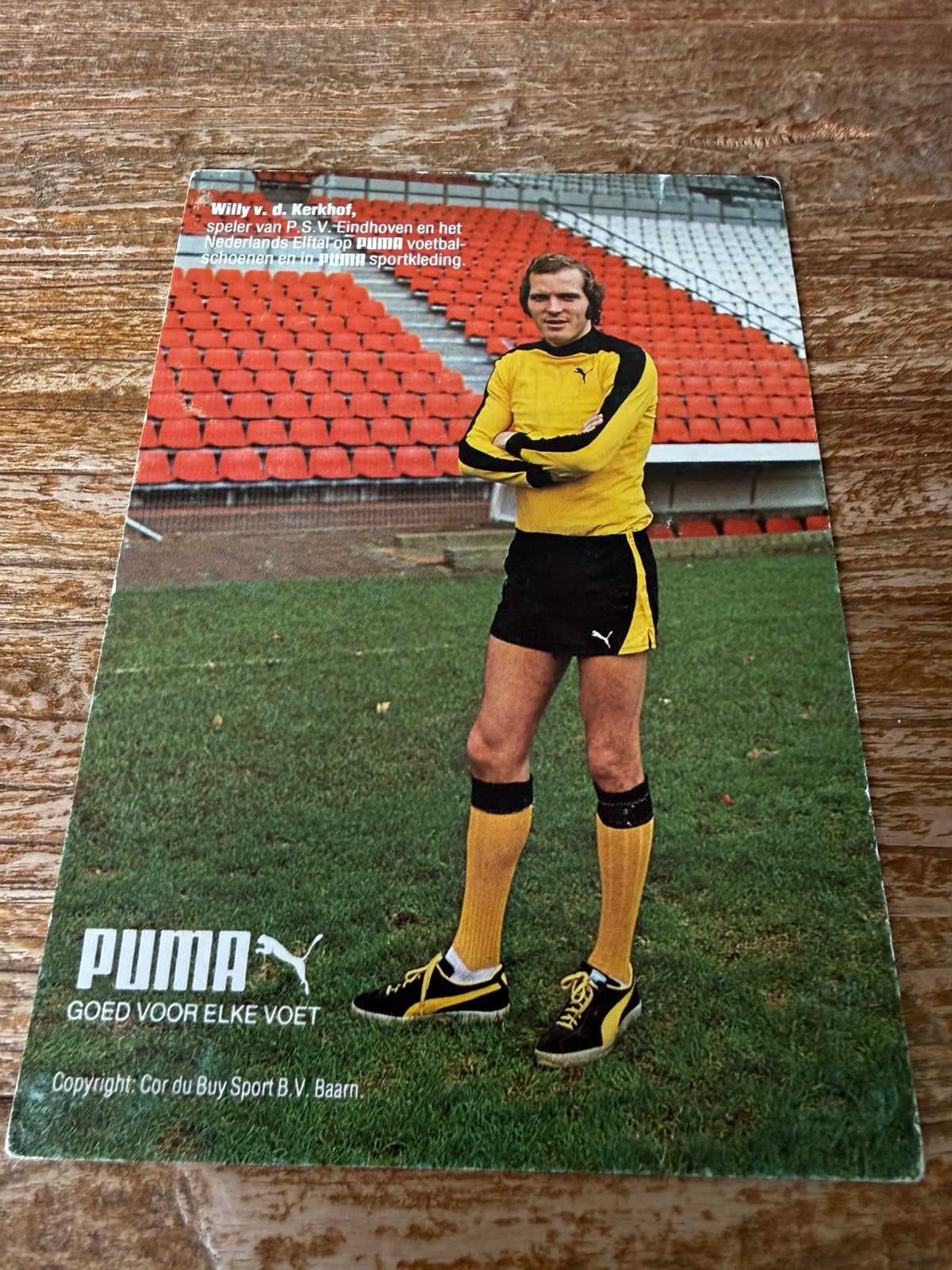Puma spelerskaart Willy bd Kerkhof PSV, Verzamelen, Ophalen of Verzenden, Gebruikt, PSV, Spelerskaart