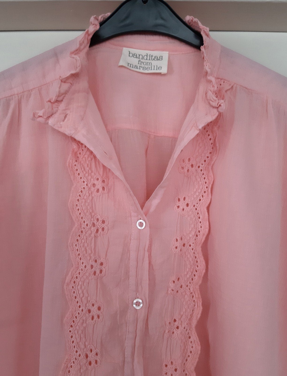 Banditas from Marseille oversized shirt met kant., Maat 38/40 (M), Ophalen of Verzenden, Zo goed als nieuw, Roze