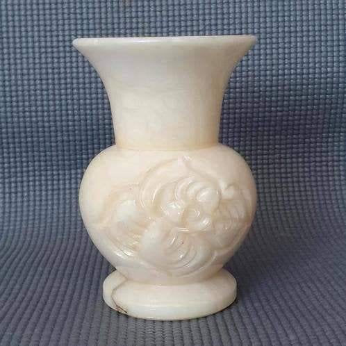 Vintage massief stenen vaas - handgesneden, Antiek en Kunst, Ophalen of Verzenden