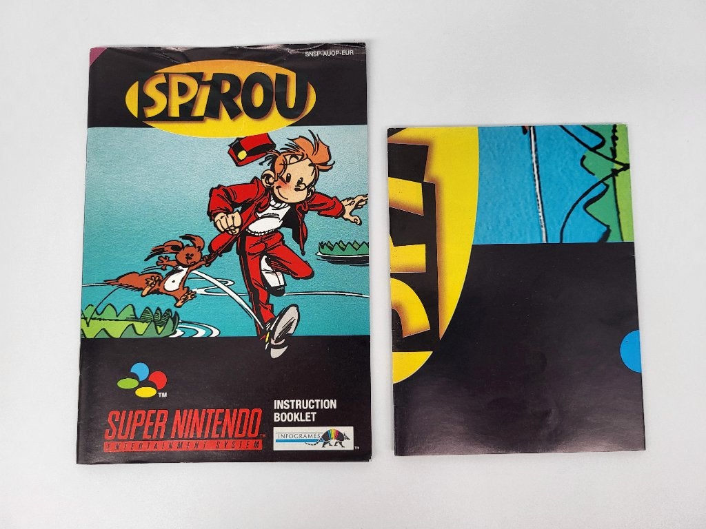 Spirou (Robbedoes) Super Nintendo SNES - Boekje & Poster, Avontuur en Actie, Gebruikt, Verzenden, 1 speler