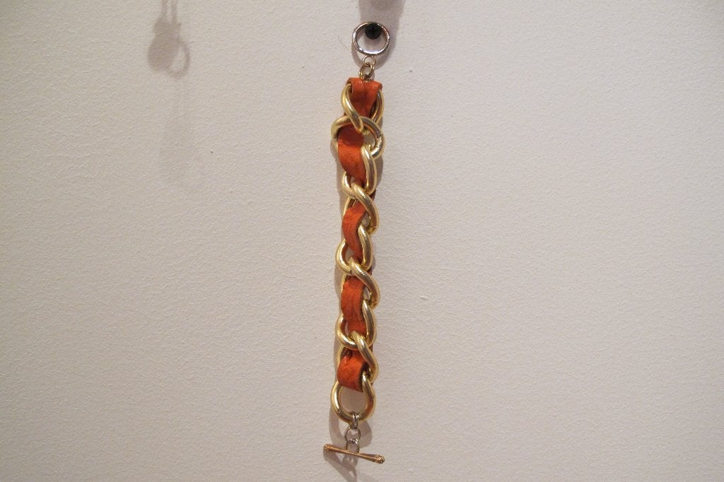 Gold & orange bracelet (Forever 21), Sieraden, Tassen en Uiterlijk, Armbanden, Ophalen of Verzenden, Gebruikt, Oranje, Overige materialen