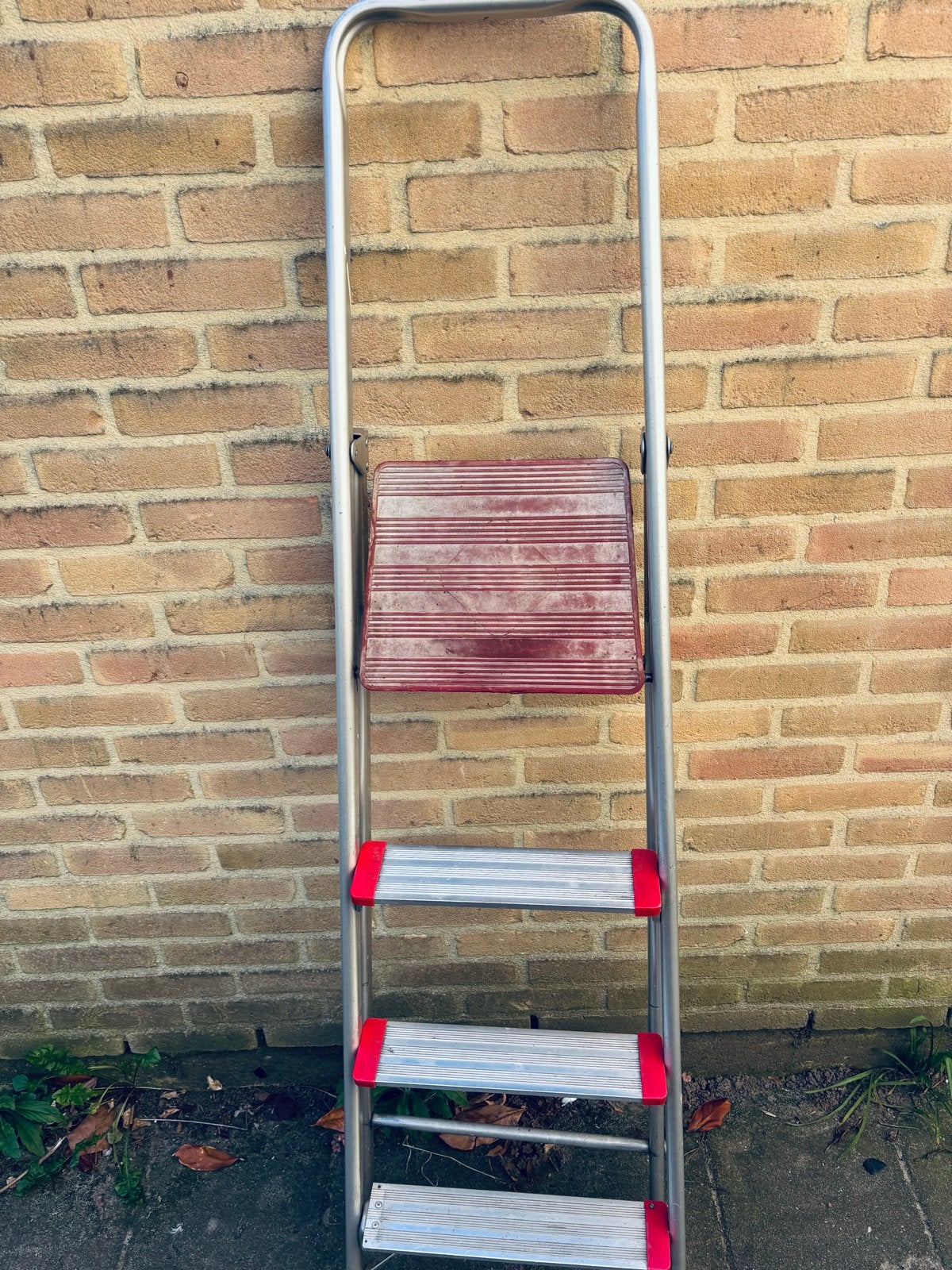Handige huishoudtrap met 3 treden en plateau, Ophalen, Gebruikt, Trap, Minder dan 2 meter