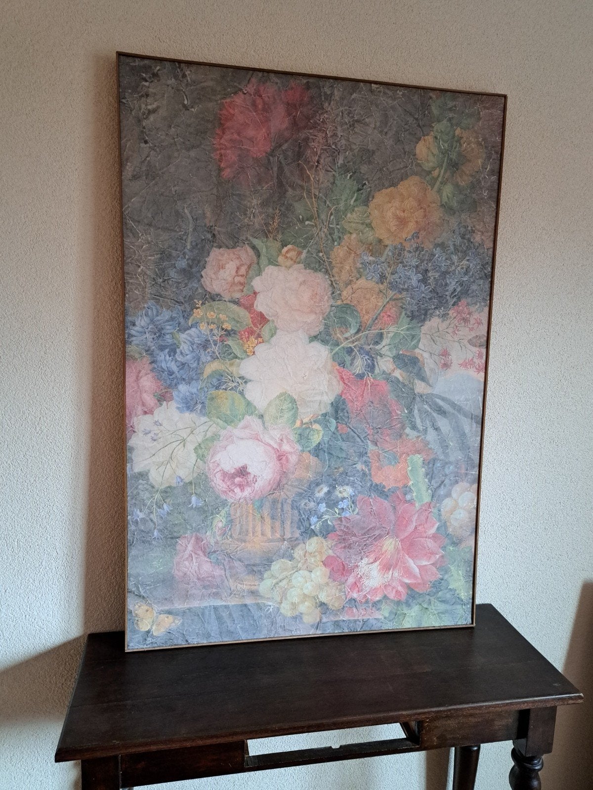 BLOEMEN PRINT IN HOUTEN LIJST NIEUW NIEUWPRIJS 134.95 EURO, Ophalen, Nieuw, Print