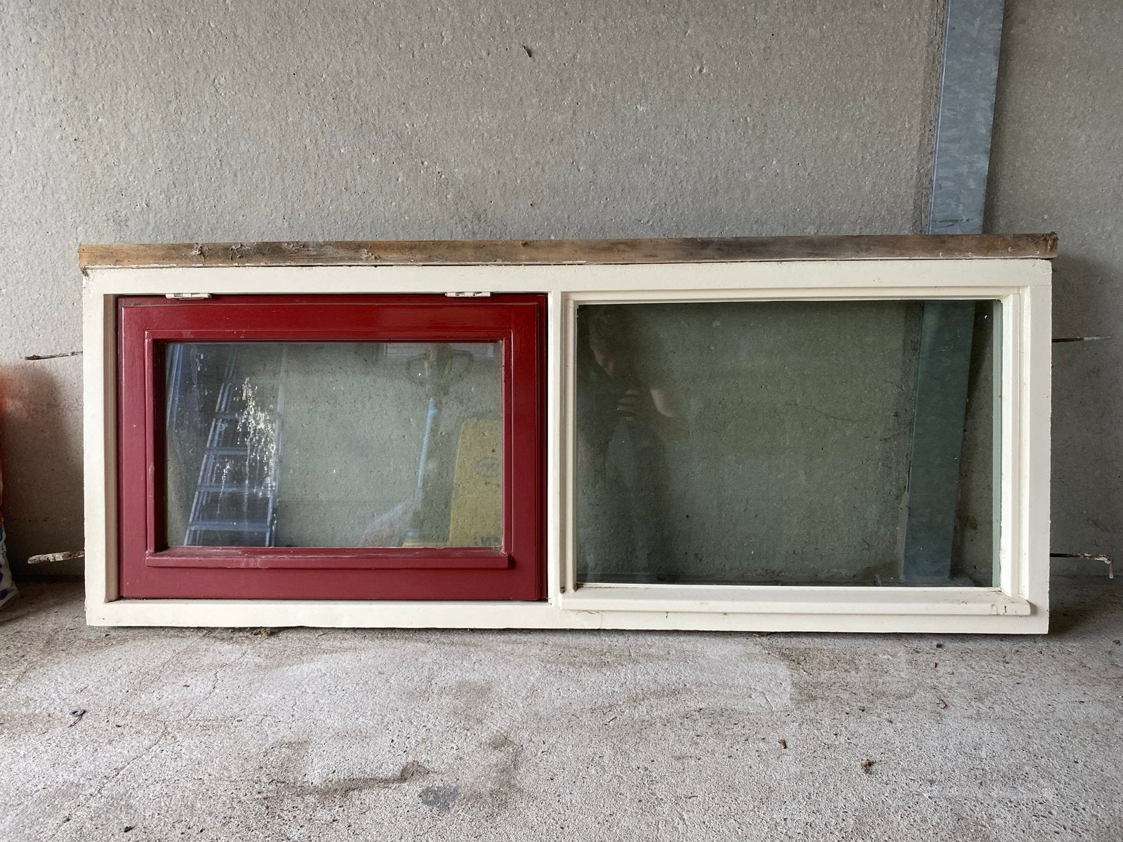 Kozijn met vast raam en draairaam - Dubbel glas, Gevelraam of Ruit, Gebruikt, Minder dan 80 cm, Ophalen of Verzenden