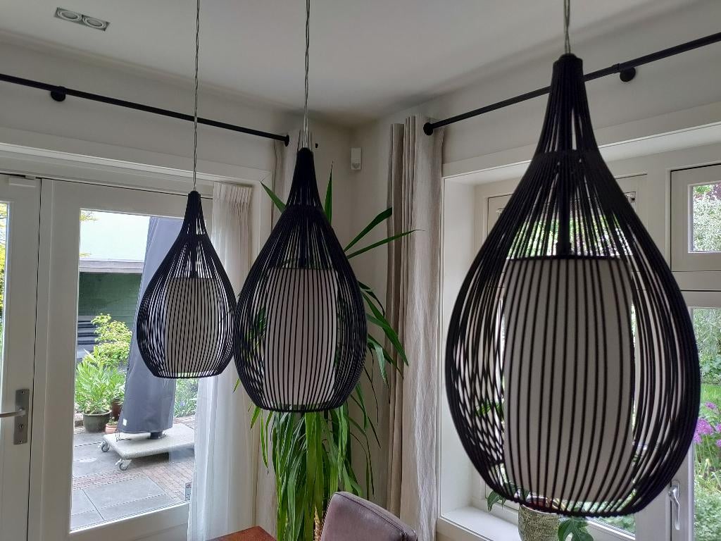 Hanglamp eettafel - 3 lichtpunten - dimbaar, Huis en Inrichting, Lampen | Hanglampen, Ophalen, Gebruikt, Metaal, 75 cm of meer