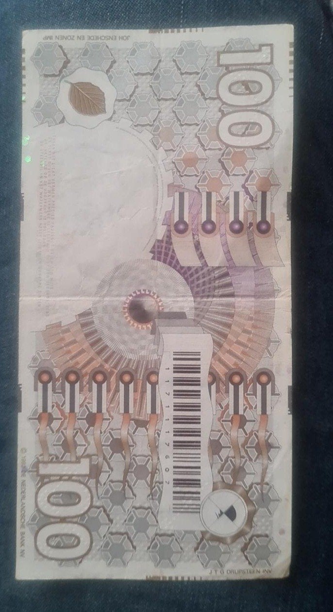 Zeldzaam 100 Gulden biljet - Steenuil), Ophalen of Verzenden, 100 gulden, Los biljet
