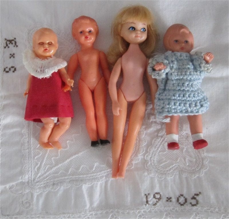 Oude poppenhuispopjes, Ophalen of Verzenden, Popje