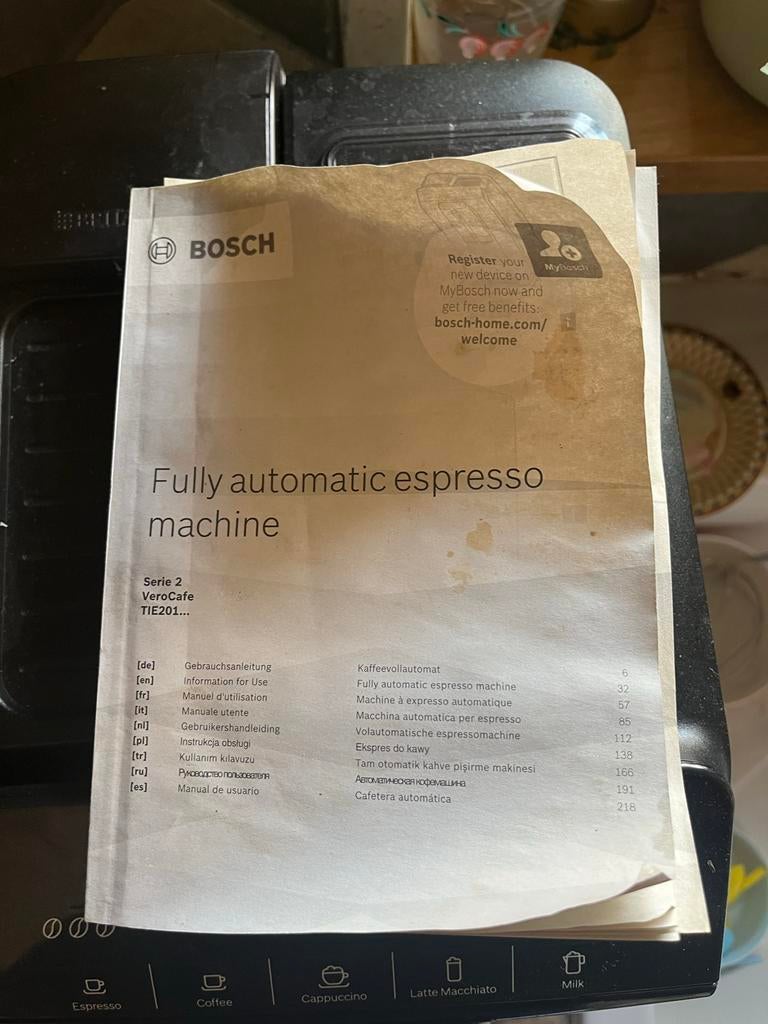 Bosch VeroCafe Volautomatische Espressomachine, Witgoed en Apparatuur, Koffiezetapparaten, Ophalen, Gebruikt, Koffiemachine, Koffiebonen