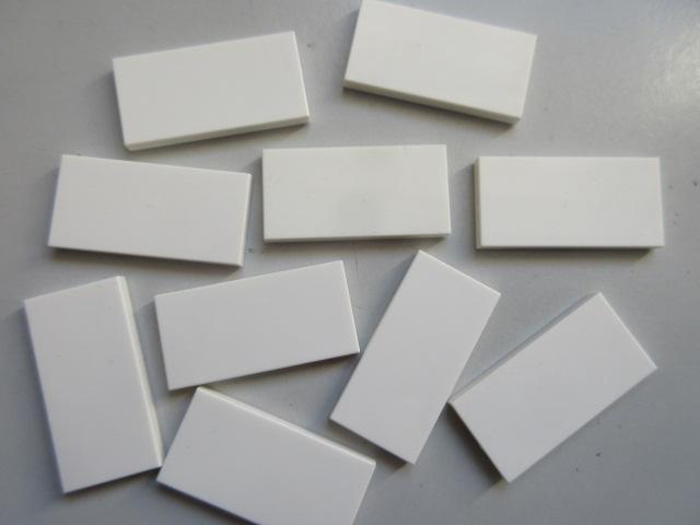 nr. 9757, 10 witte tegels 2x4, Ophalen of Verzenden, Zo goed als nieuw, Complete set, Lego