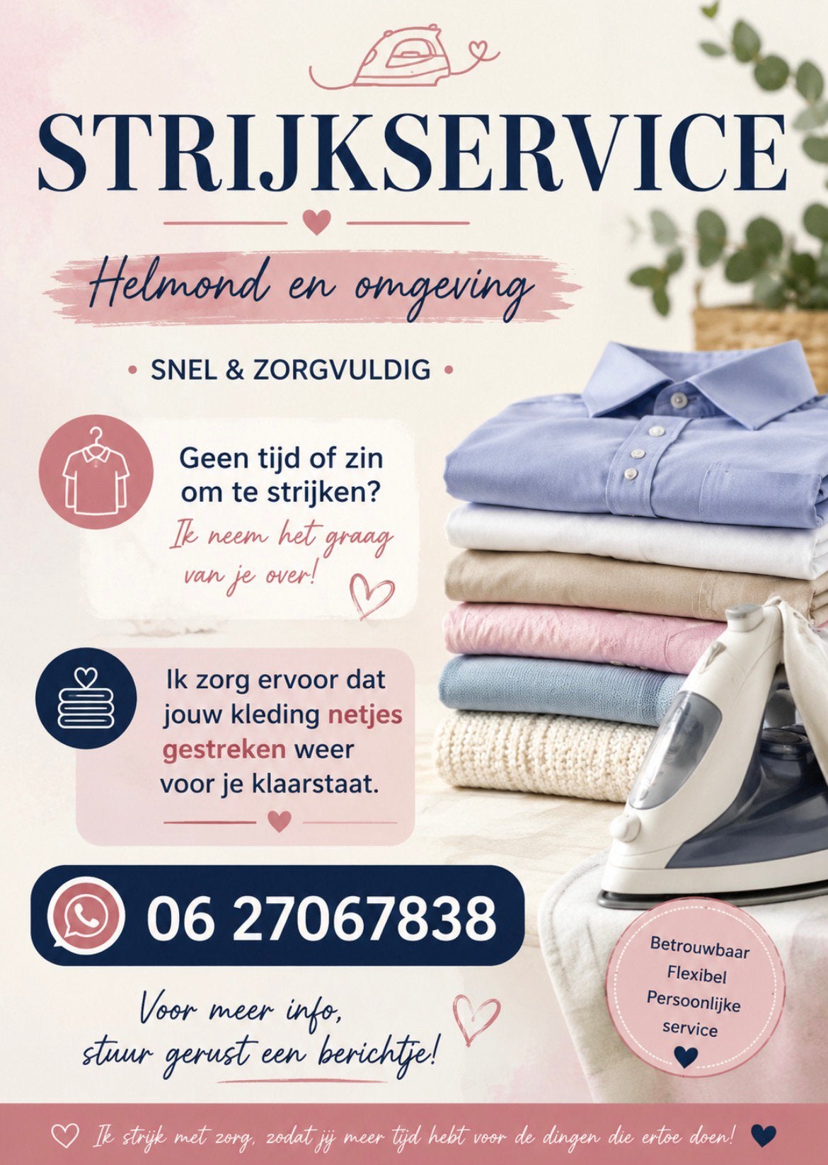 Strijkservice, S Avonds geopend, Strijkservice