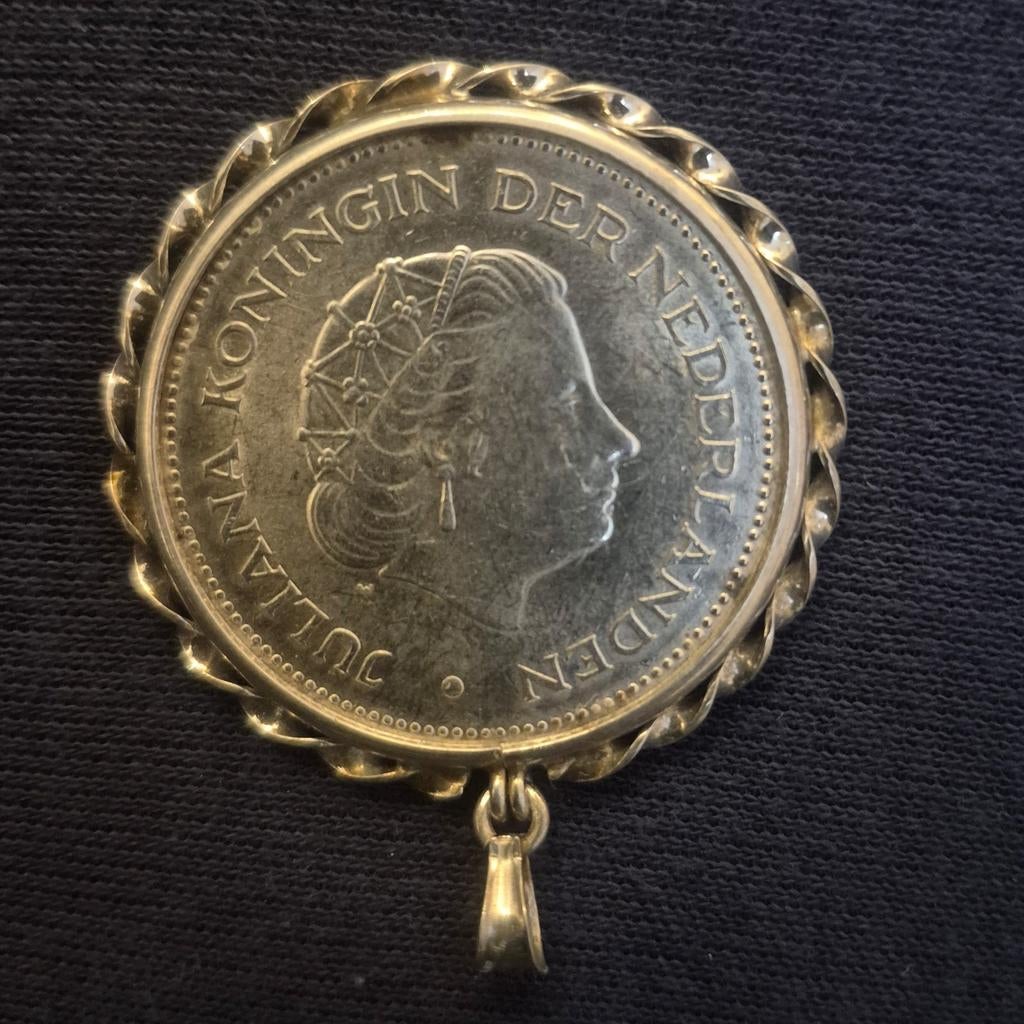 Hanger 10 gulden Koningin Juliana/Wilhelmina, Verzenden, Zilver, Zilver