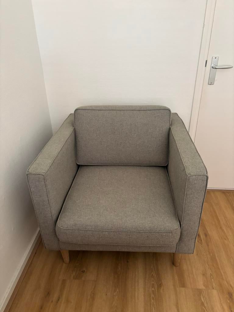 SOFACOMPANY Scandi-stijl fauteuil lichtgrijs, Ophalen, Scandi, 75 tot 100 cm, Zo goed als nieuw