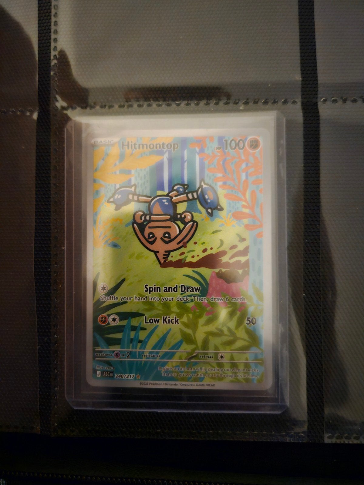 Pokemon Hitmontop 240/217 Ascended Heroes, Ophalen of Verzenden, Zo goed als nieuw, Losse kaart, Foil