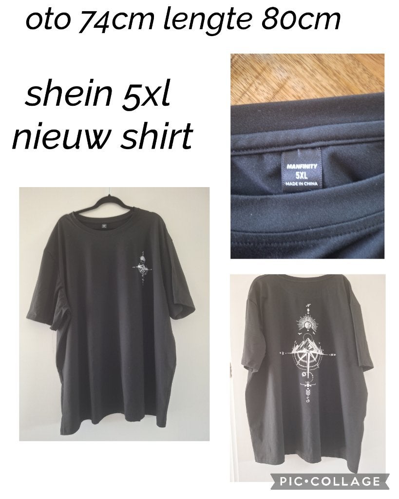 shirt 5xl, Kleding | Heren, Grote Maten, Shein, Zwart, Shirt, Nieuw