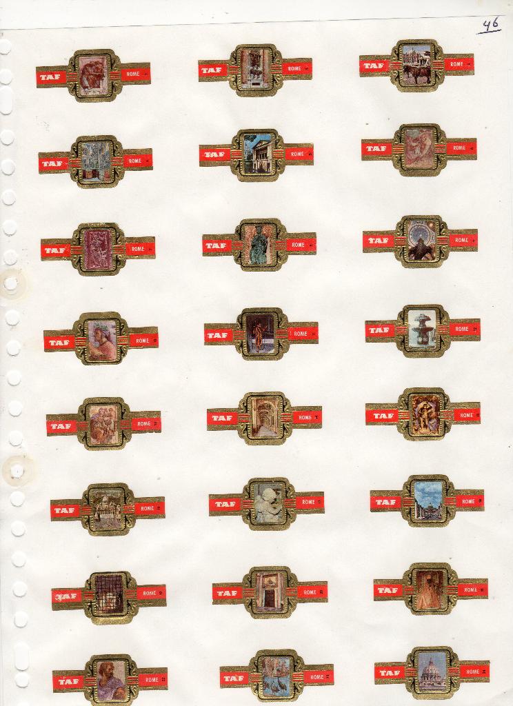 TAF  KF  Rome, Verzamelen, Verzenden, Zo goed als nieuw, Sigarenbandjes