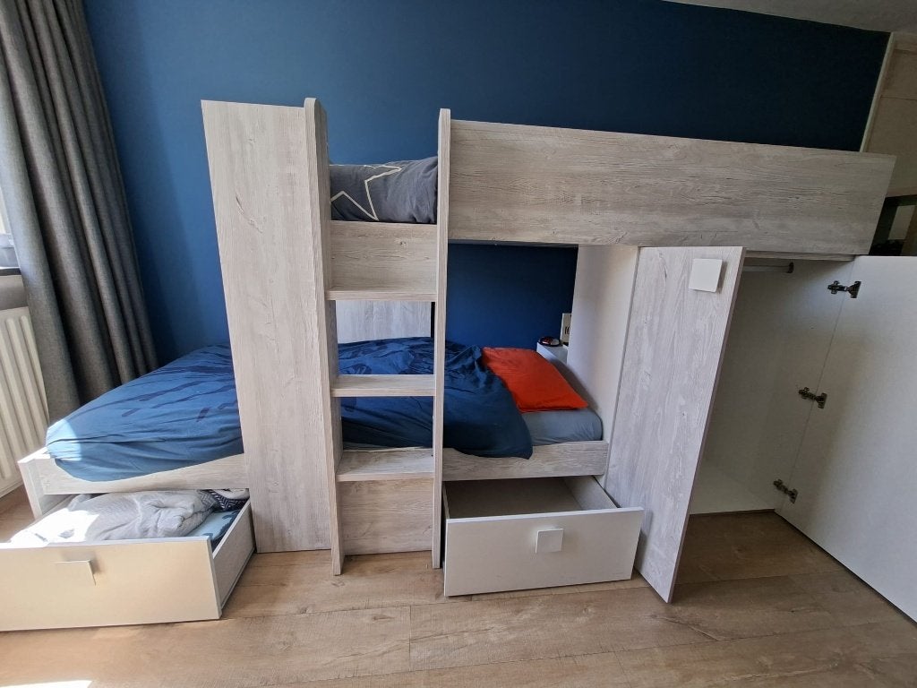 Leuk stapelbed, Huis en Inrichting, Slaapkamer | Bedden, Ophalen, Wit, Tweepersoons, Overige maten