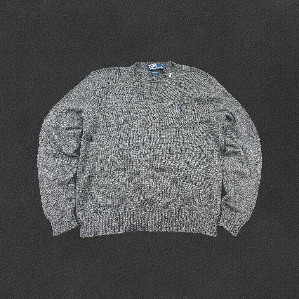(1116) Grijze gebreide trui van Ralph Lauren - L - Zeer goed, Maat 52/54 (L), Ralph Lauren, Ophalen of Verzenden, Zo goed als nieuw