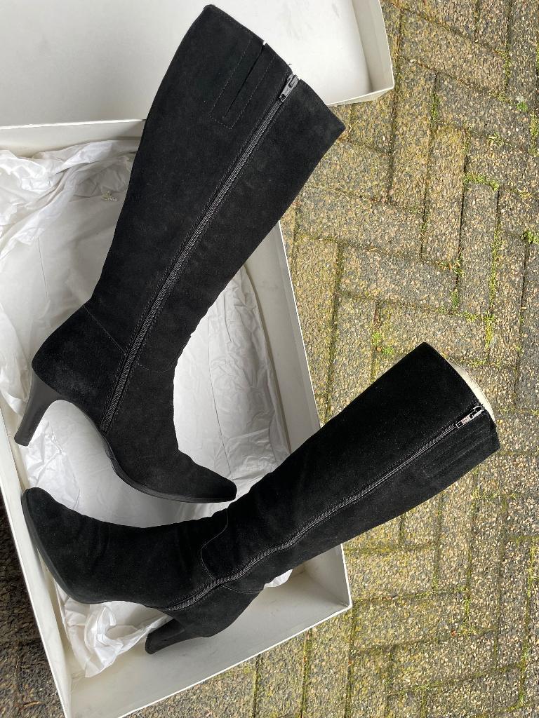 Zwarte suède laarzen, Ophalen, Hoge laarzen, Zwart, Paul Noyen