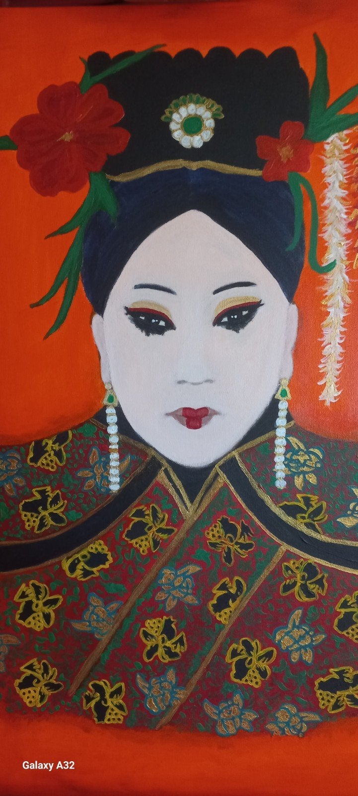 75 x 55 cm, Acrylverf, Handgeschilderd, Ophalen of Verzenden, Portret