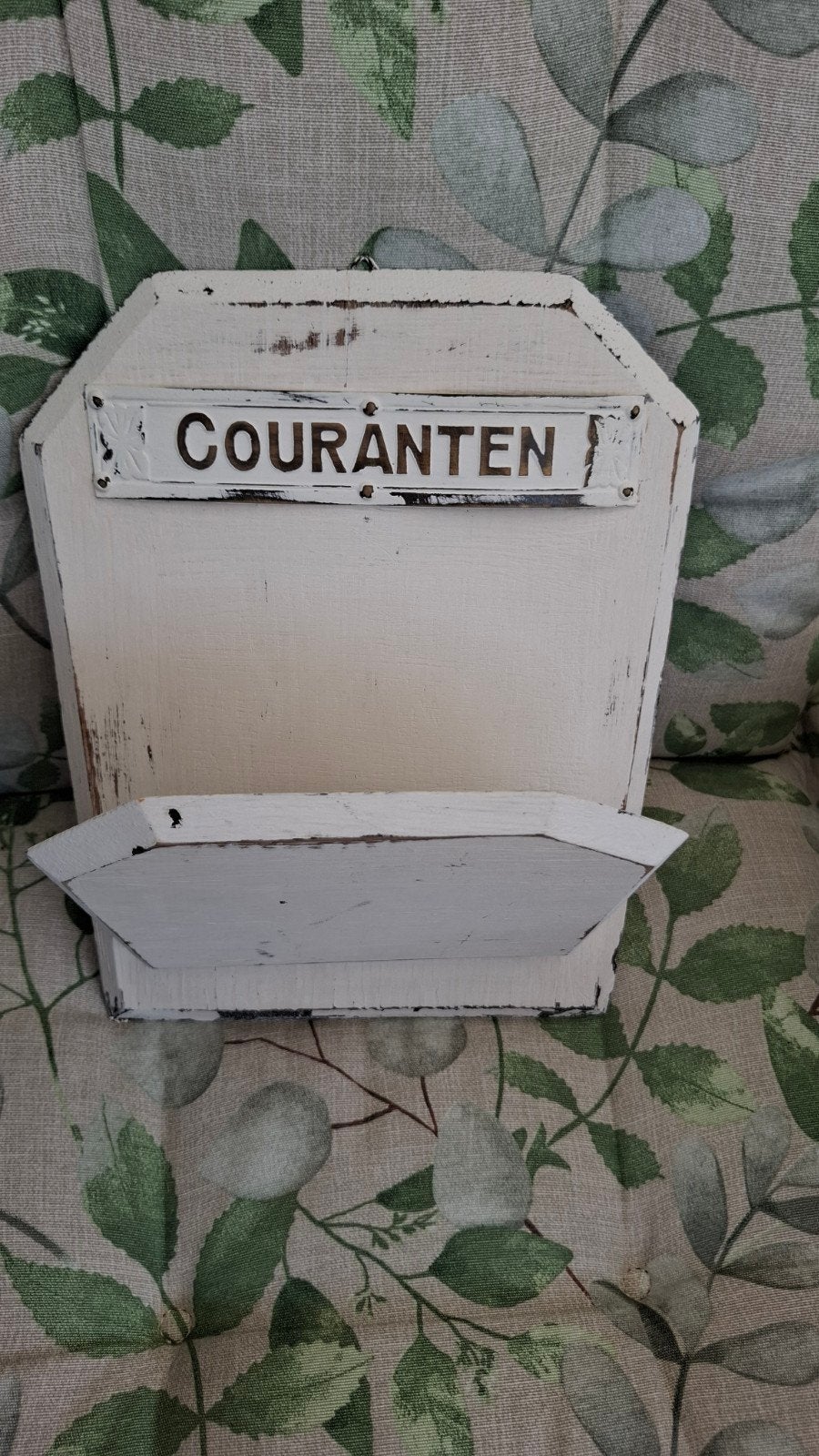 Broccante oud krantenbakje 'Couranten' - Vintage stijl, Ophalen of Verzenden, Gebruikt, Landelijk, Hout