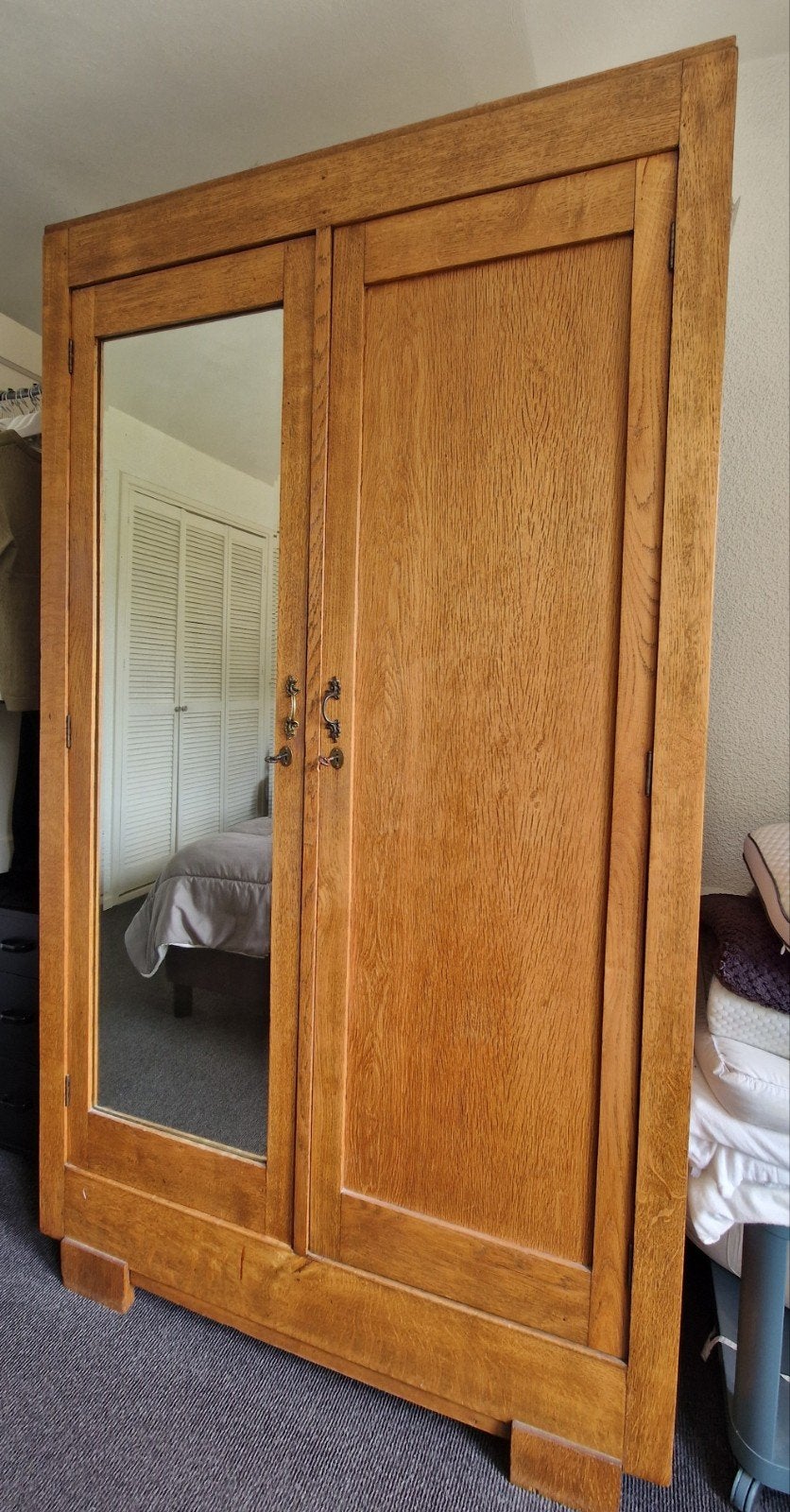 Art deco linnenkast eiken met spiegeldeur, Ophalen