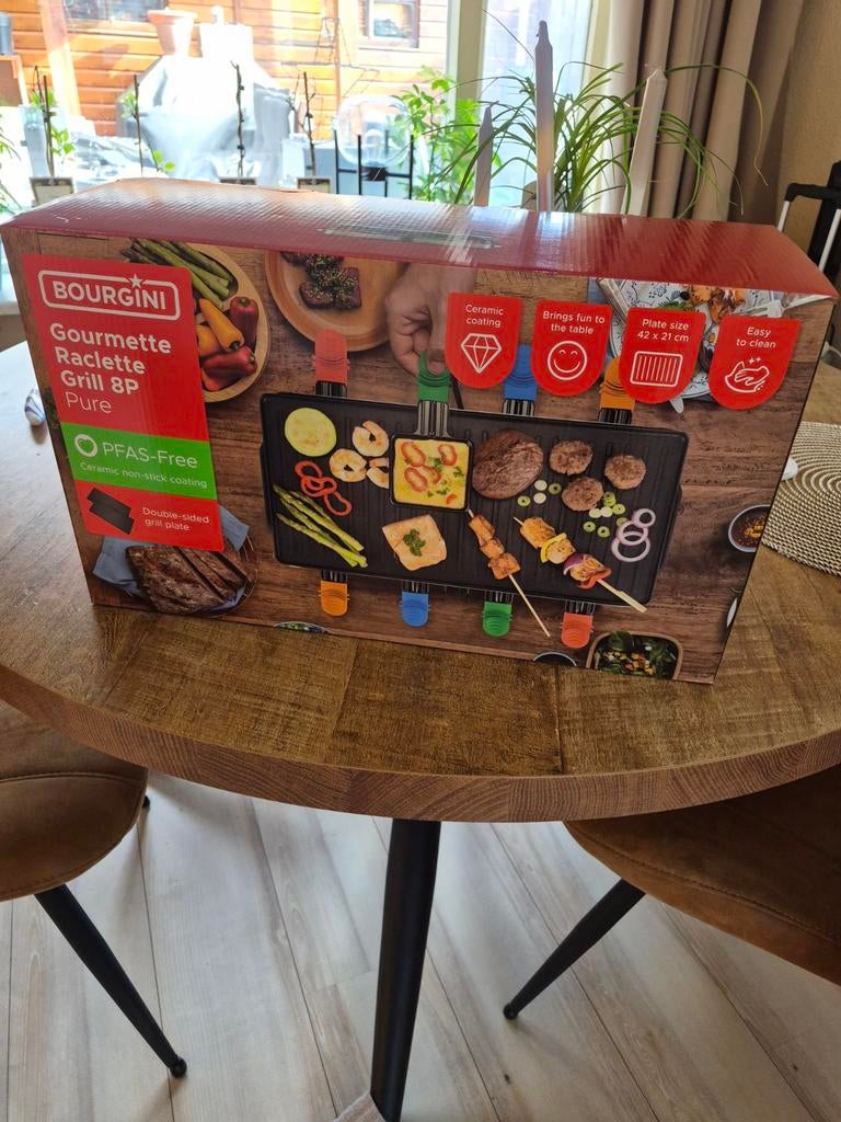 Gloednieuwe Bourgini Gourmet Raclette Grill 8P Pure, Ophalen, Nieuw, 8 personen of meer