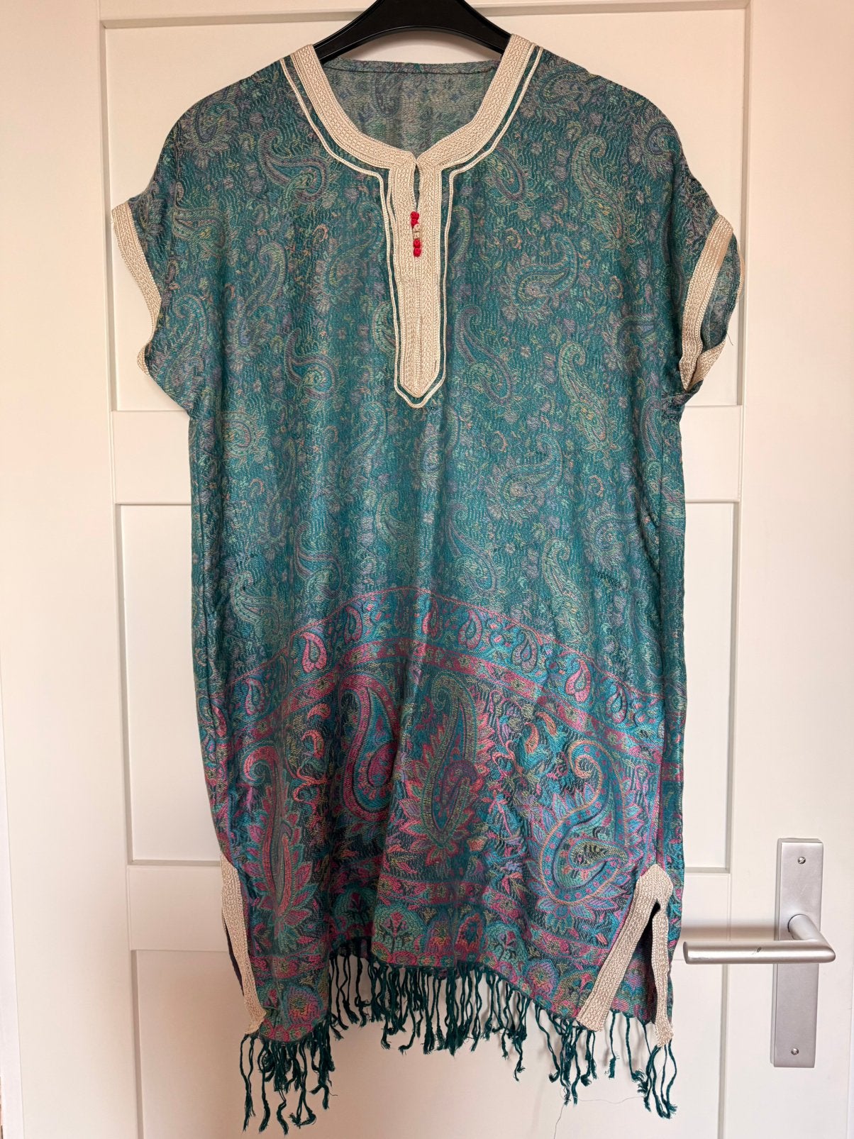 Mooie Marokkaanse style jurk/Kaftan/Gandoura Paisley 1size, Ophalen of Verzenden, Nieuw, Groen, Jurk