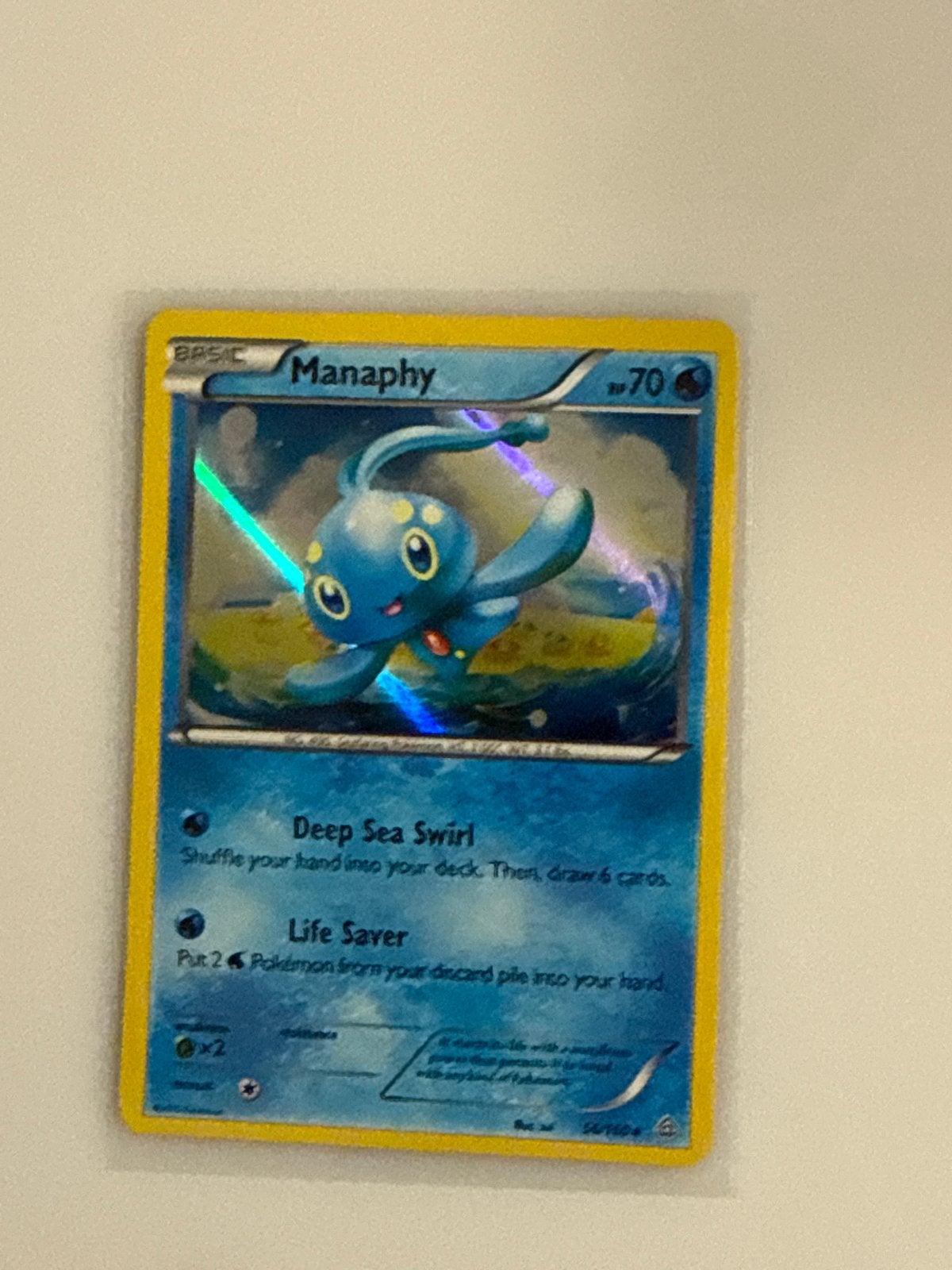 Manaphy Pokémon kaart - Foil - Zo goed als nieuw, Ophalen of Verzenden, Zo goed als nieuw, Losse kaart, Foil