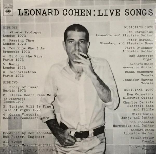Leonard Cohen: Live Songs (LP, 1973), Ophalen of Verzenden, 1970 - 1979, Gebruikt, 12 inch