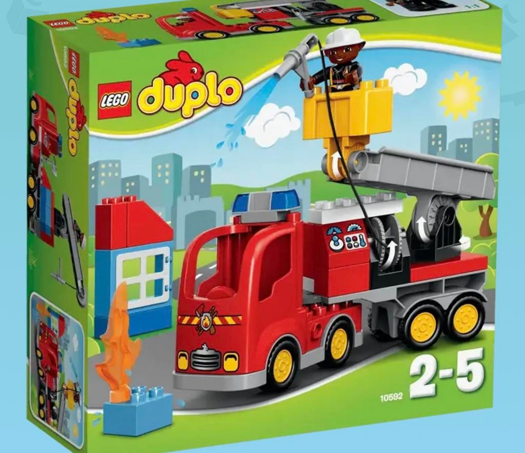 Lego Duplo grote brandweerwagen, Ophalen of Verzenden, Gebruikt, Duplo