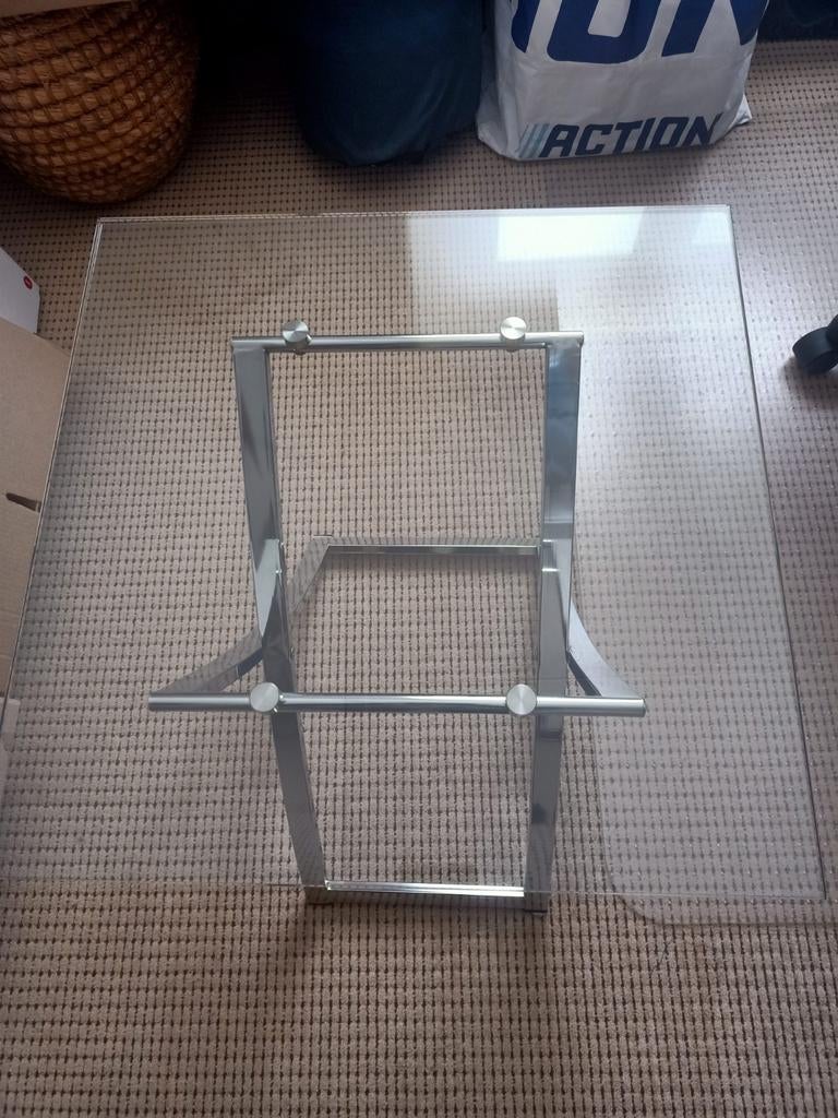 Glazen tafeltje gebruikt, Ophalen, Gebruikt