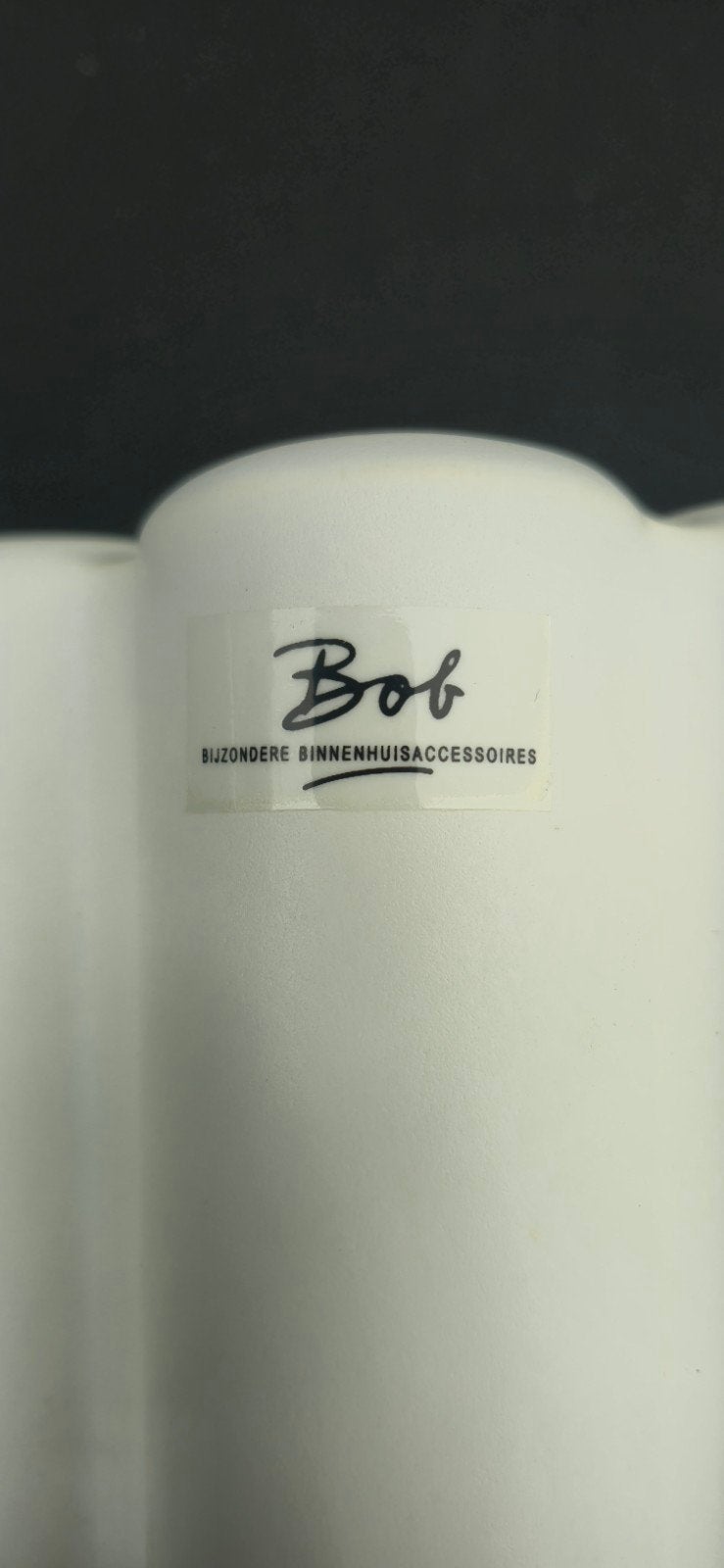 Bob Bijzondere Binnenhuisaccessoires Vaas, Ophalen, Wit, Zo goed als nieuw, Met patroon/structuur
