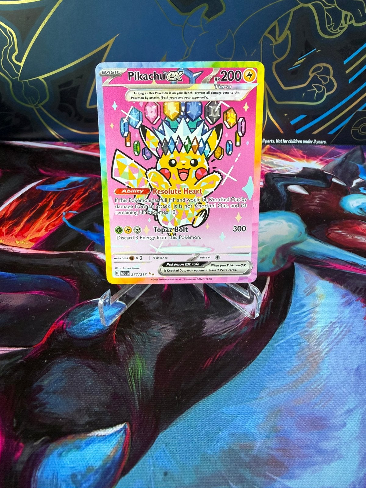 Pikachu ex SAR 277/217 – Near Mint Pokémon kaart, Ophalen of Verzenden, Zo goed als nieuw