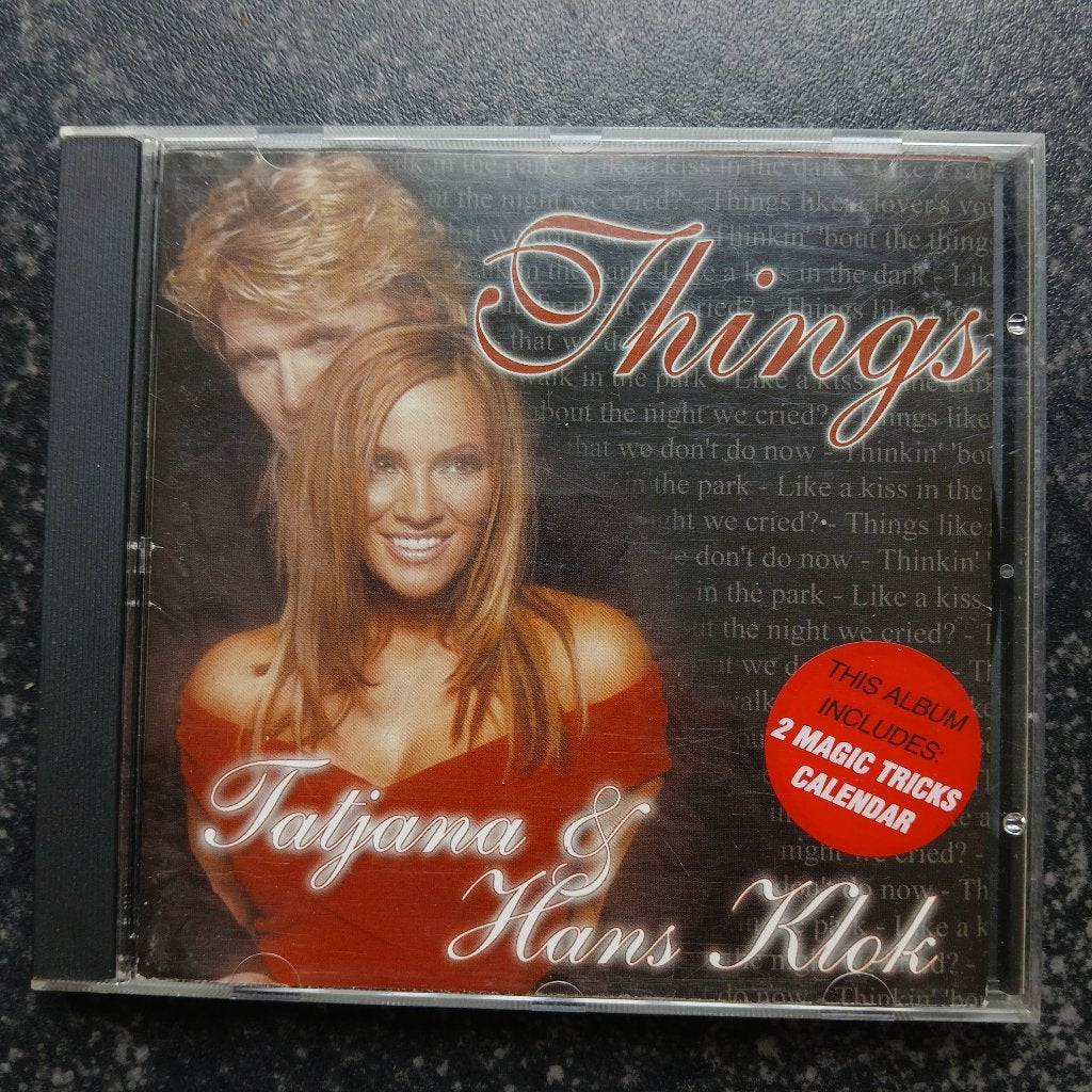 Tatjana & Hans Klok - Things (Staatsloterij single), Cd's en Dvd's, Gebruikt, Ophalen of Verzenden, Inclusief boekje, Pop
