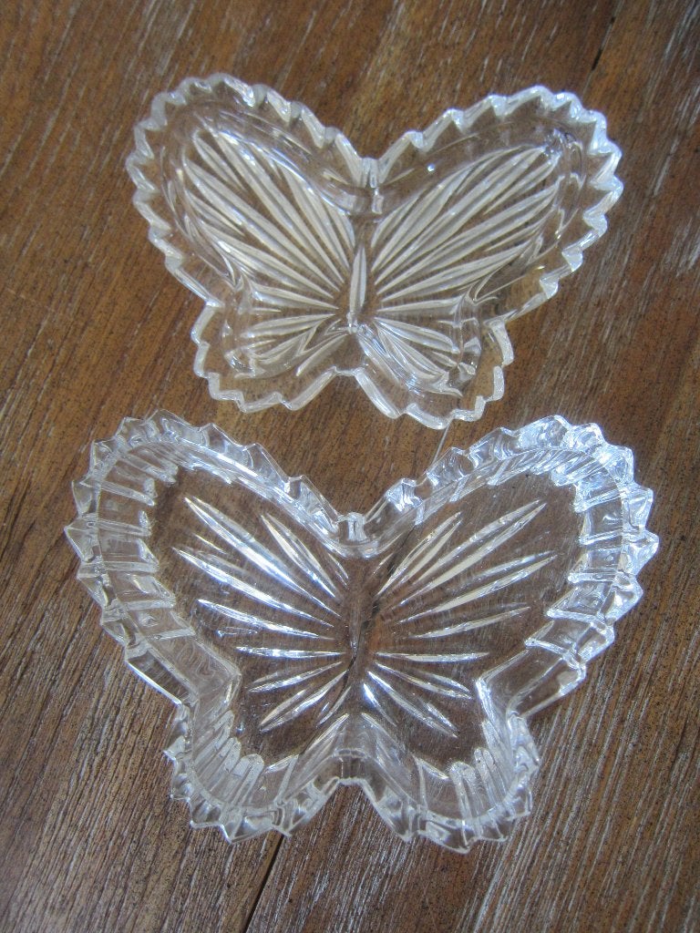 kristallen vlinder beeldje bakje box   10 cm., Ophalen of Verzenden, Zo goed als nieuw, Kristal, Beeldje(s)
