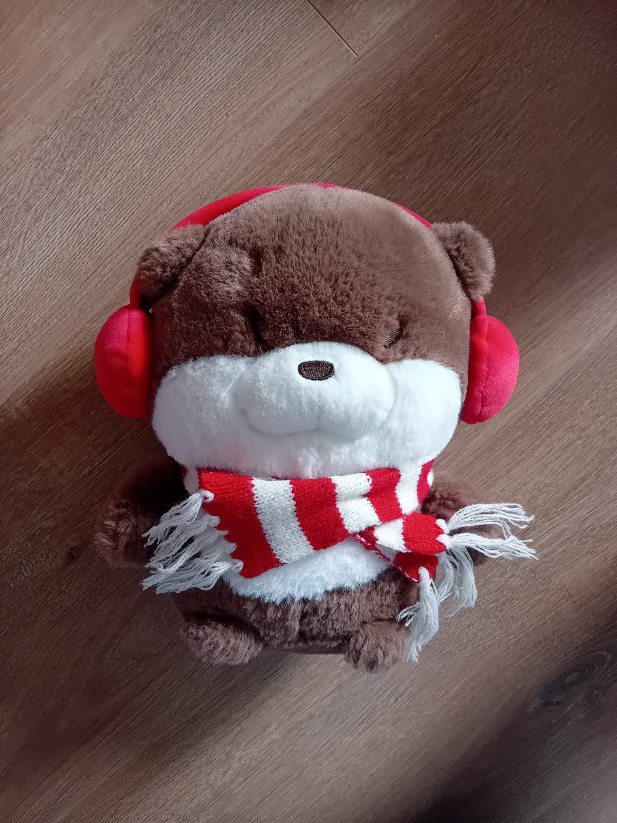 Miniso knuffel met sjaal en koptelefoon, Ophalen, Overige merken, Overige karakters, Overige typen
