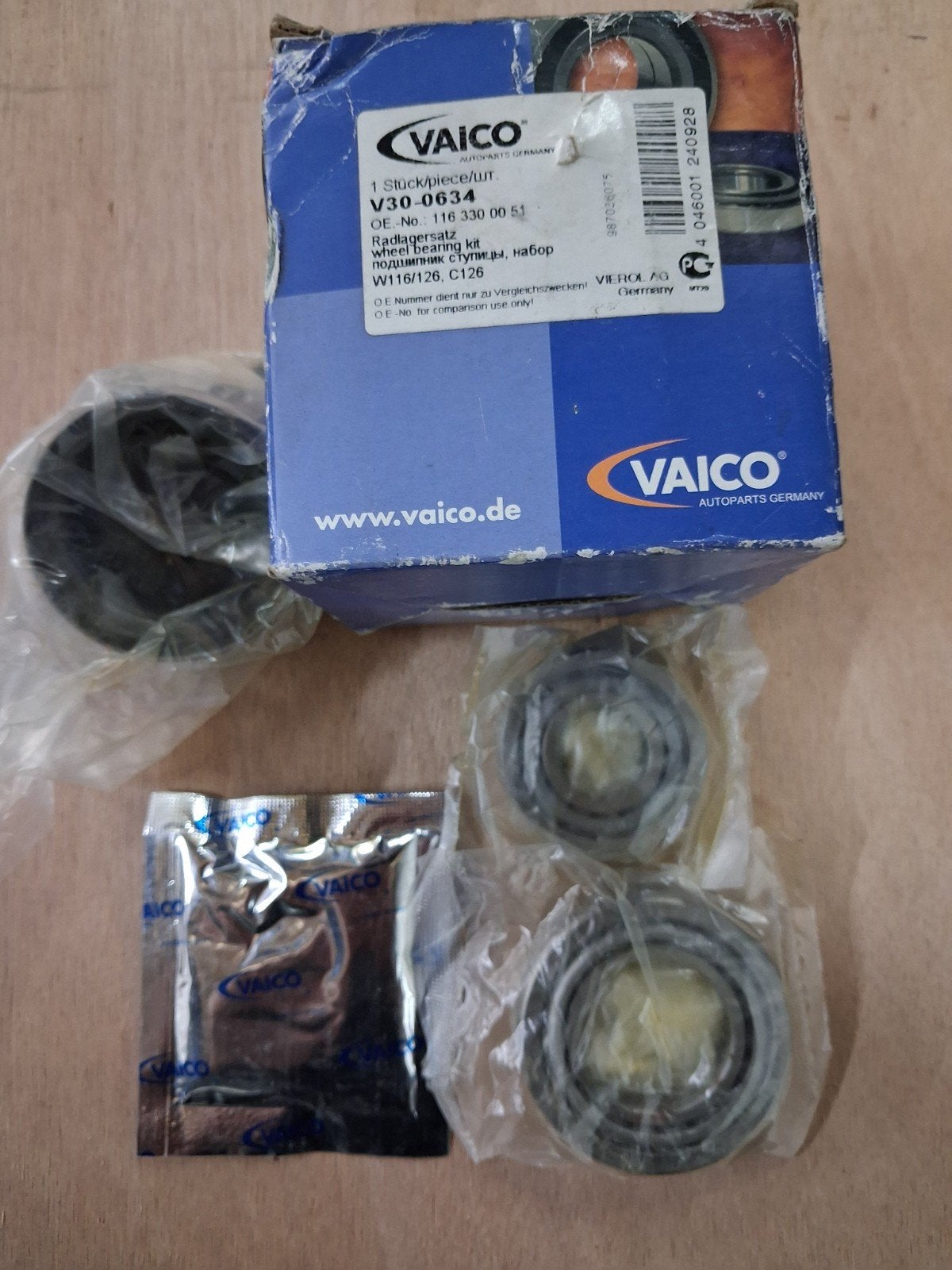 Wiel lager set VAICO V30-0634 voor Mercedes W116/126, C126, Ophalen, Nieuw, Mercedes-Benz