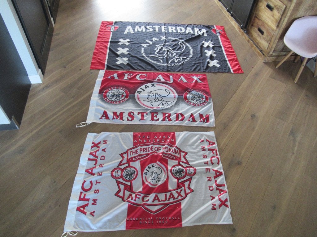 3 grote AFC Ajax Amsterdam vlaggen Vlaggen, Ophalen of Verzenden, Zo goed als nieuw, Ajax, Poster, Plaatje of Sticker