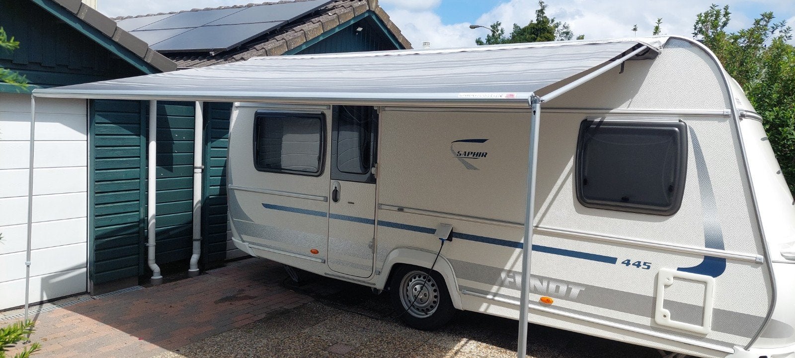 Fiamma caravanstore 4.10 incl. zijwanden en accessoires, Ophalen, Gebruikt