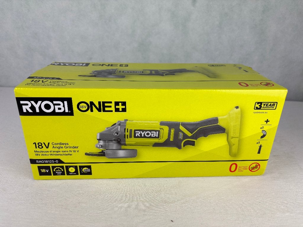 RYOBI ONE+ RAG18125-0 18V Haakse Slijper 125 mm, Doe-het-zelf en Verbouw, Haakse handslijpmachine, Nieuw, Ophalen of Verzenden