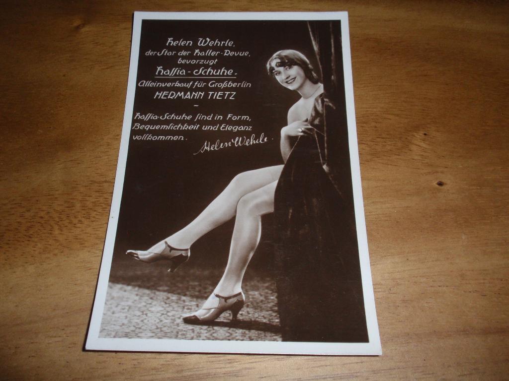 Reclamekaart beetje ondeugend Helen Wehrle Revue Artiest, Verzenden, 1920 tot 1940, Ongelopen