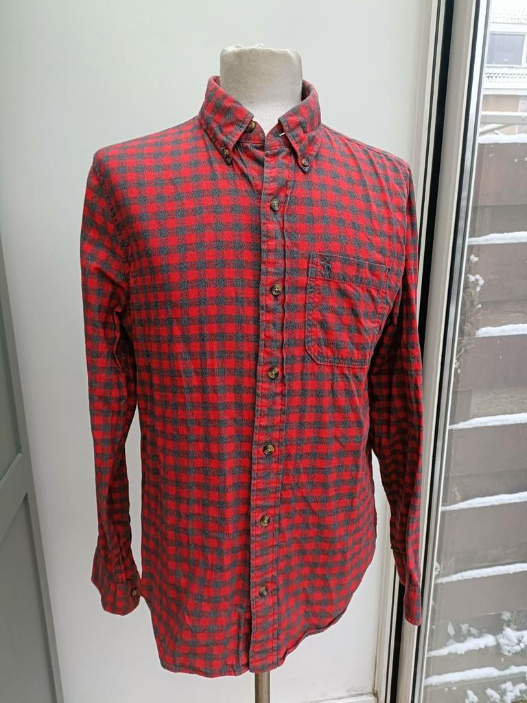 Overhemd van Abercrombie & Fitch, Ophalen of Verzenden, Zo goed als nieuw, Rood, Halswijdte 41/42 (L)