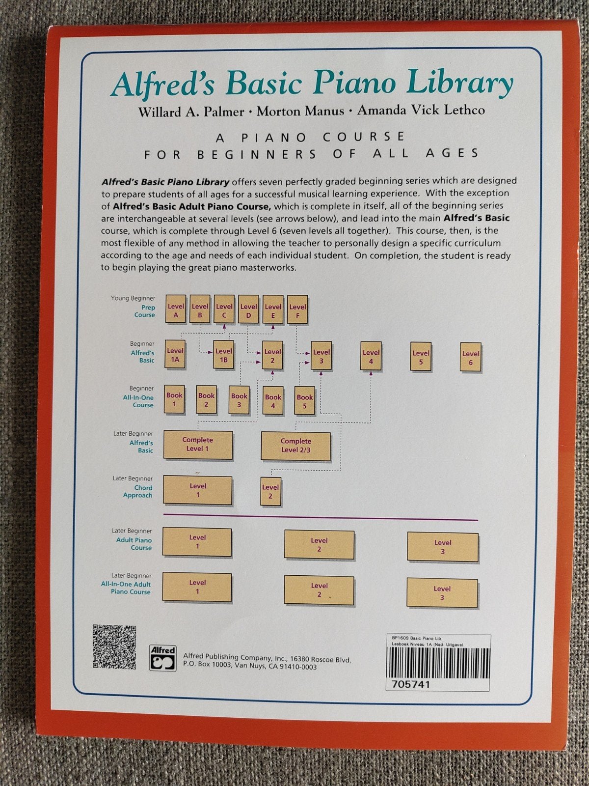 Alfred's Basic Piano Library Lesboek Niveau 1A, Klassiek, Les of Cursus, Ophalen of Verzenden, Zo goed als nieuw