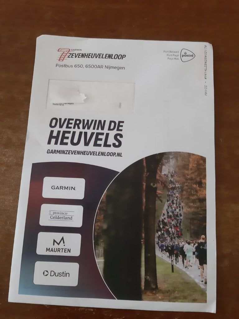 zevenheuvelen 15 km ticket/startbewijs, Eén persoon, November