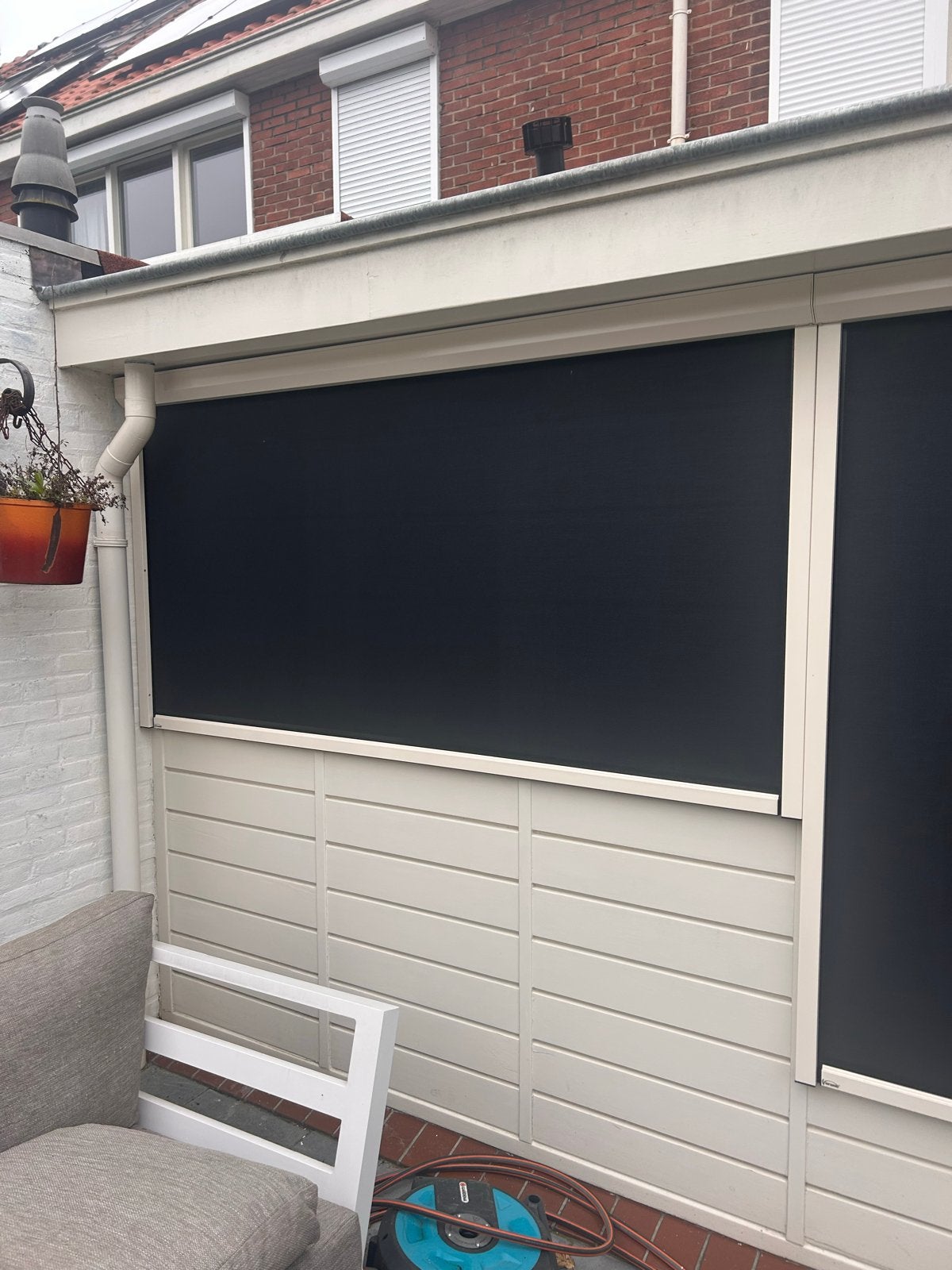 4 Verano ritscreens 550/ral.9001/doek 71.1111 Somfy Sutio 5, Ophalen, Overige merken, Zonwerend, Zwart