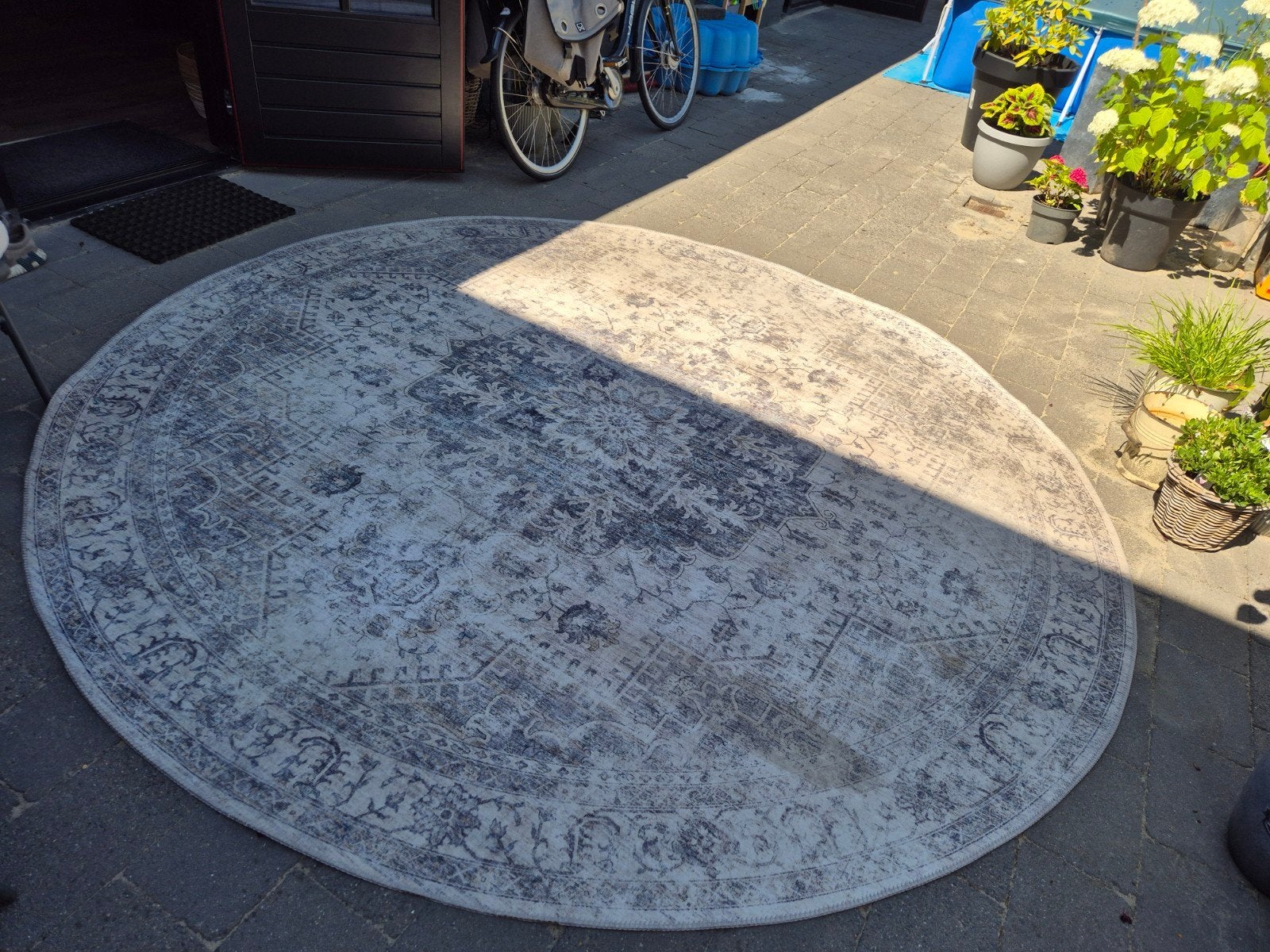 Vloerkleed 285 doorsnee vintage gekleurd, Ophalen, Rond