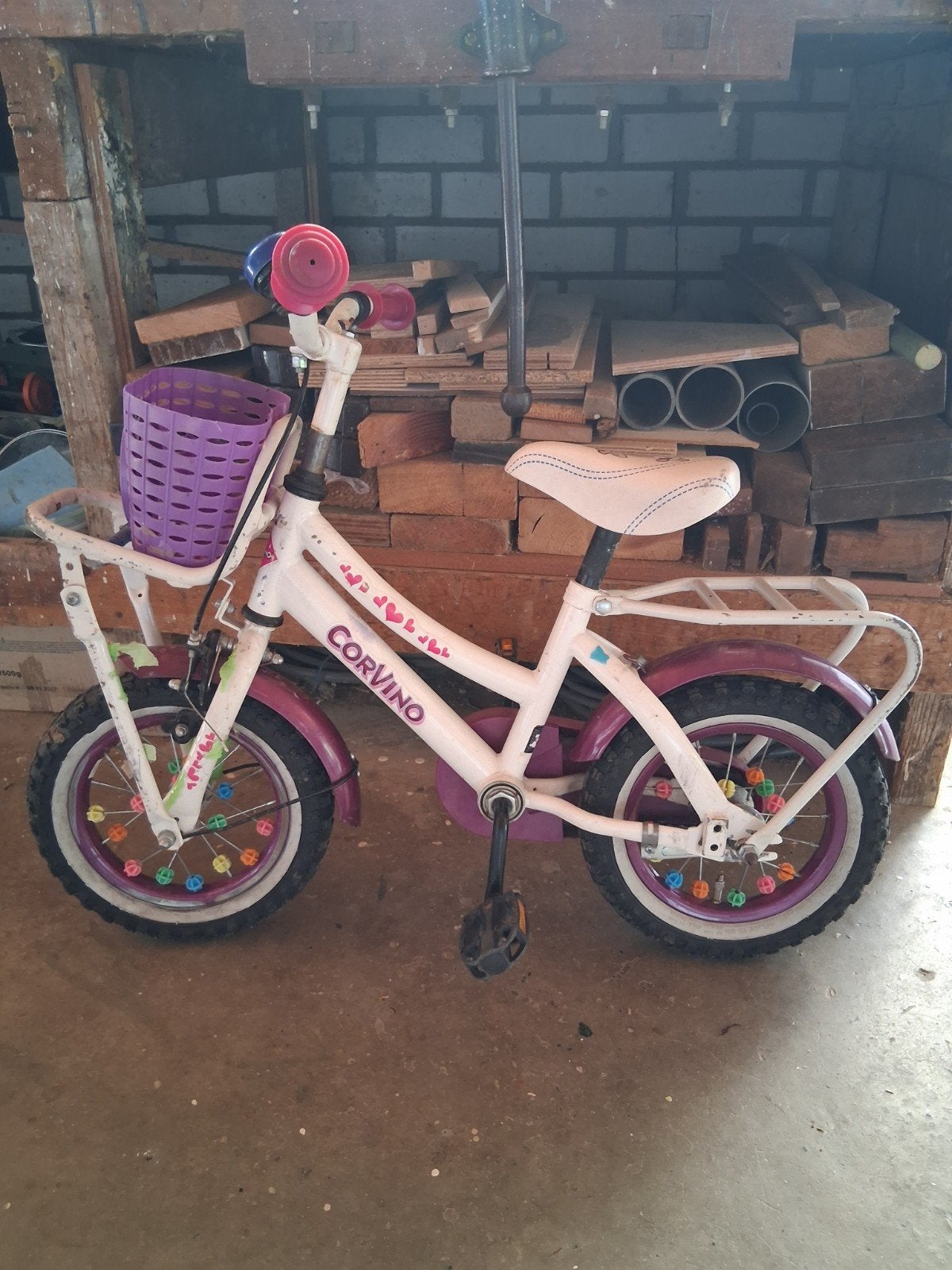 Meisjesfiets Corvino 12 inch - perfect voor 2-5 jaar, Ophalen, Terugtraprem, Gebruikt, Corvino