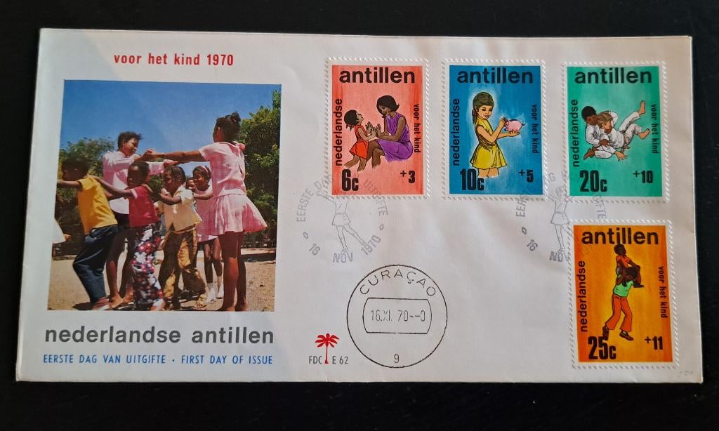 Nederlandse Antillen FDC enveloppe E62 Voor het kind 1970, Postzegels en Munten, Ophalen of Verzenden, Onbeschreven, Rest van de wereld