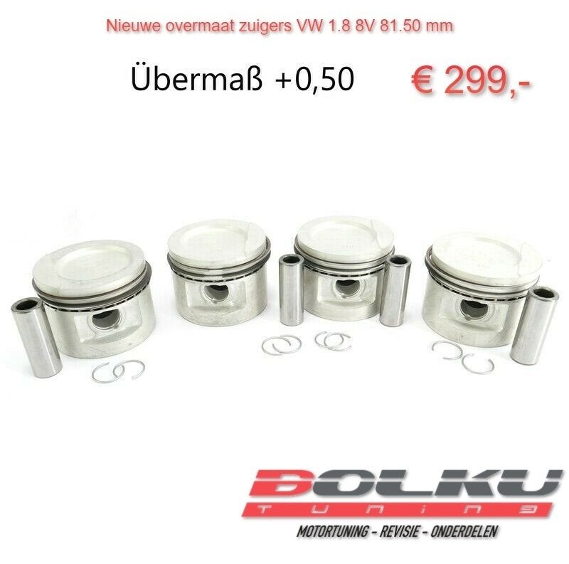 Nwe set overmaats zuigers voor vw golf 1 gti 1800cc 8v, Ophalen of Verzenden, Bolku Tuning, Info@bolku.nl, 6851TB